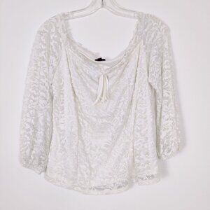 Torrid Women’s Blouse Lace Bohemian Off Shoulder Peasant Size 1 Goth